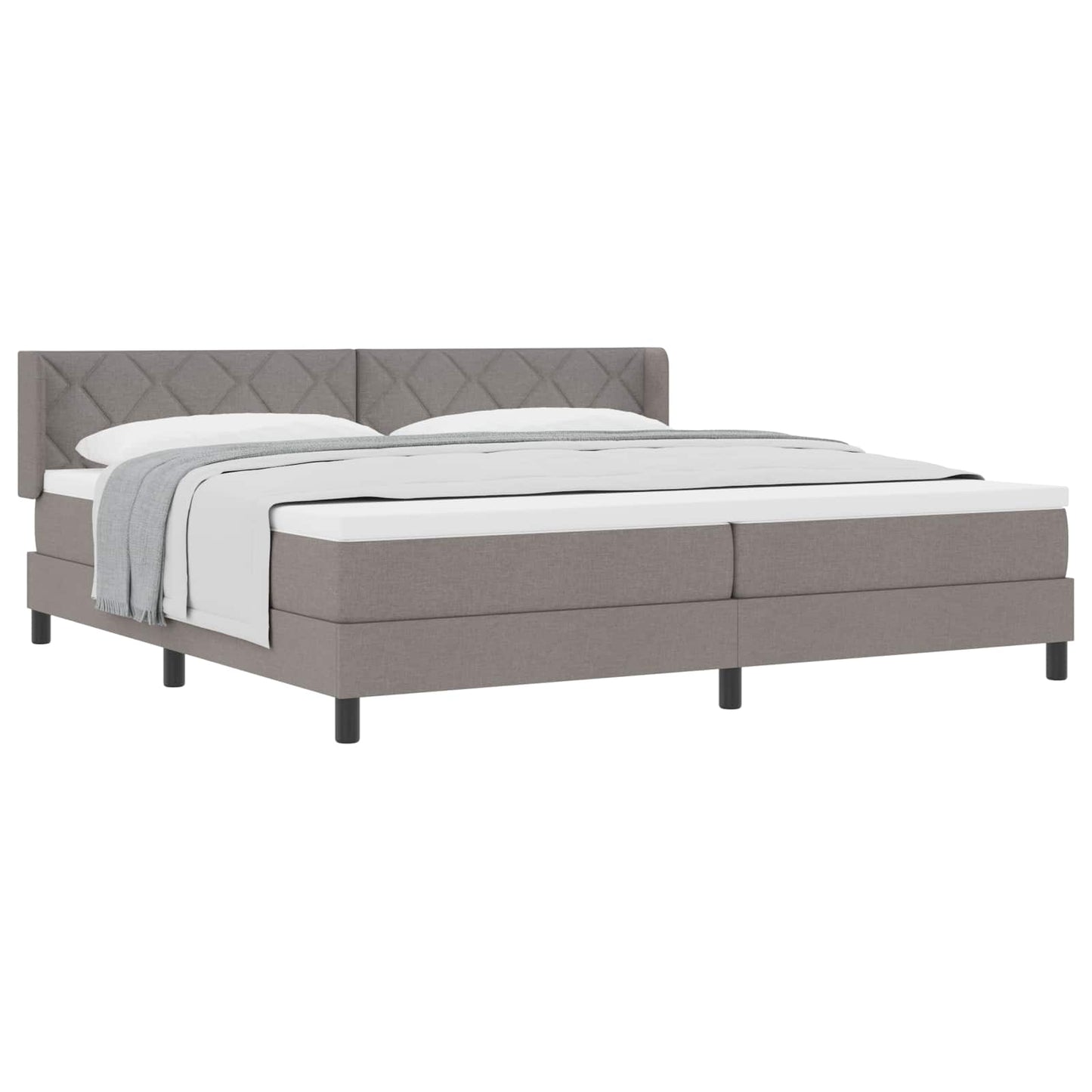 vidaXL Κρεβάτι με ελατήρια με κεφαλάρι Taupe 200 x 200 cm ύφασμα