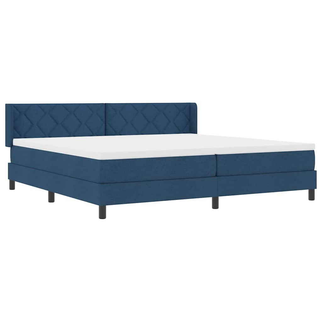 vidaXL Κρεβάτι με ελατήρια με κεφαλάρι Μπλε 200 x 200 cm ύφασμα