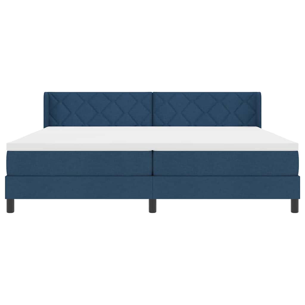 vidaXL Κρεβάτι με ελατήρια με κεφαλάρι Μπλε 200 x 200 cm ύφασμα