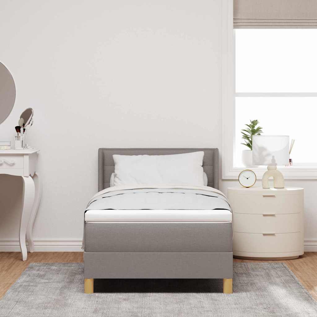 vidaXL Κρεβάτι με ελατήρια με στρώμα Taupe 200 x 80 εκατοστά ύφασμα