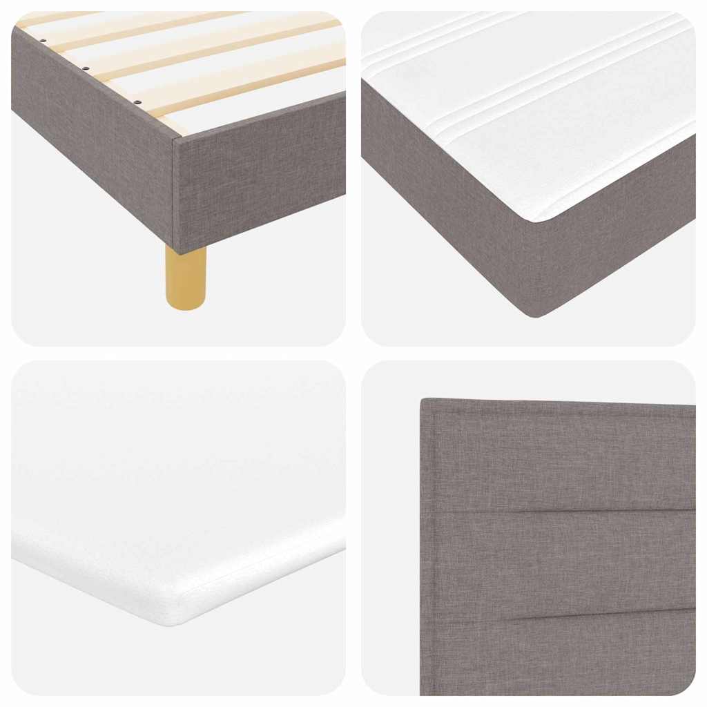 vidaXL Κρεβάτι με ελατήρια με στρώμα Taupe 190 x 90 cm ύφασμα