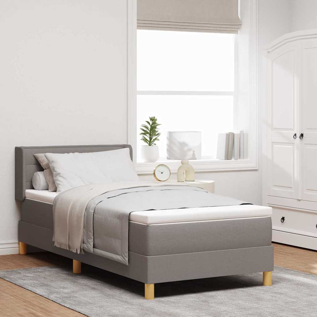 vidaXL Κρεβάτι με ελατήρια με στρώμα Taupe 190 x 90 cm ύφασμα