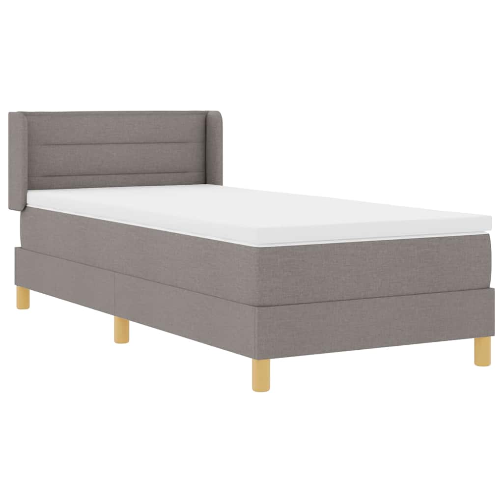 vidaXL Κρεβάτι με ελατήρια με στρώμα Taupe 190 x 90 cm ύφασμα
