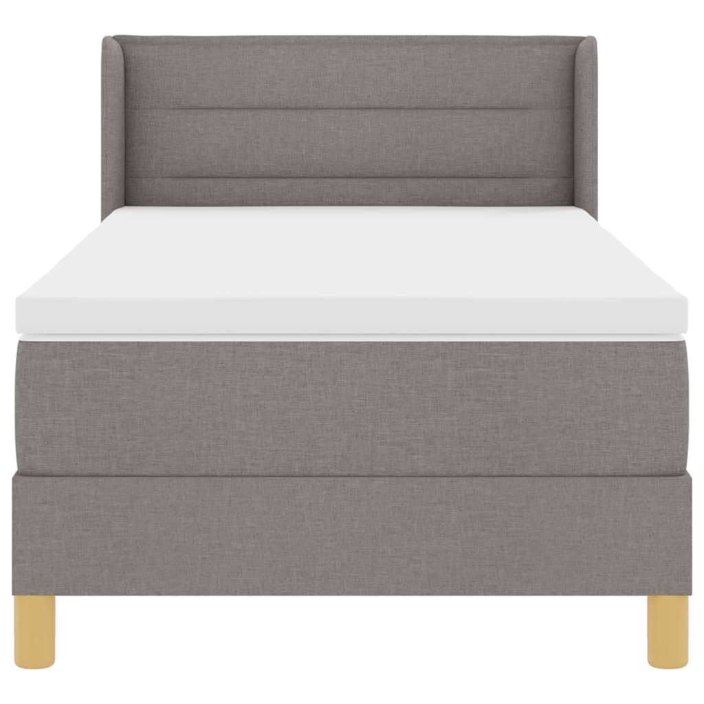 vidaXL Κρεβάτι με ελατήρια με στρώμα Taupe 190 x 90 cm ύφασμα