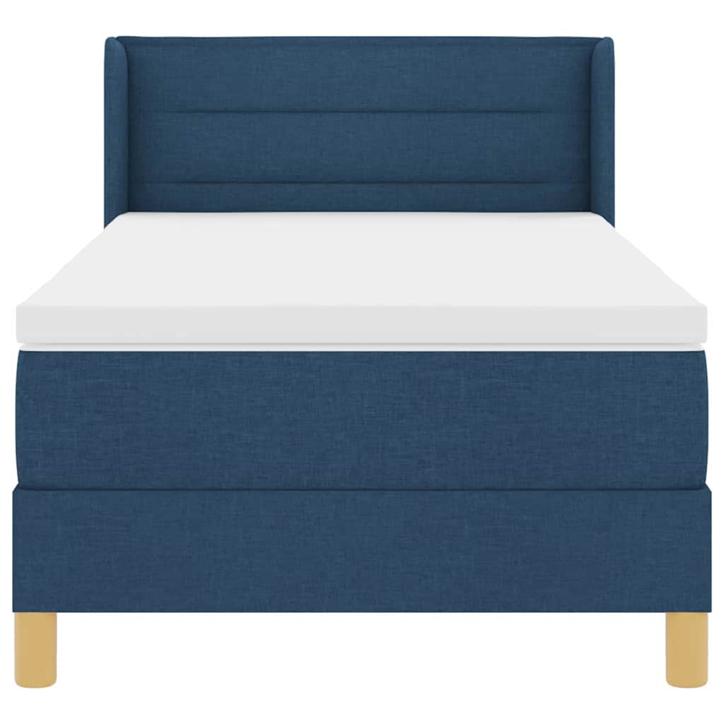 vidaXL Κρεβάτι με ελατήρια με στρώμα Μπλε 190 x 90 cm ύφασμα