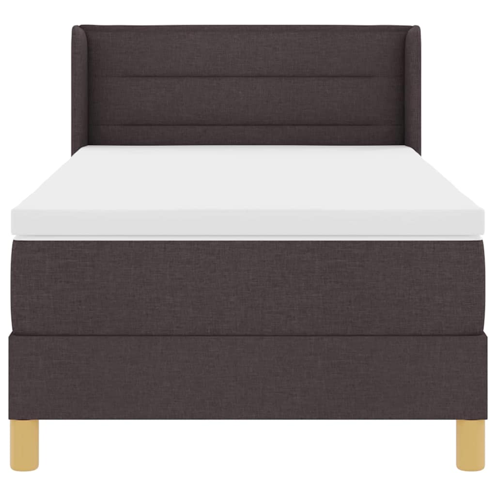 vidaXL Κρεβάτι με ελατήρια με στρώμα Σκούρο Καφέ 200 x 90 εκ. ύφασμα