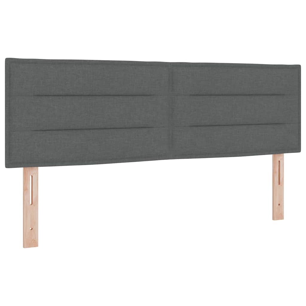 vidaXL Κρεβάτι με ελατήρια Σκούρο Γκρι 190 x 140 εκατοστά ύφασμα