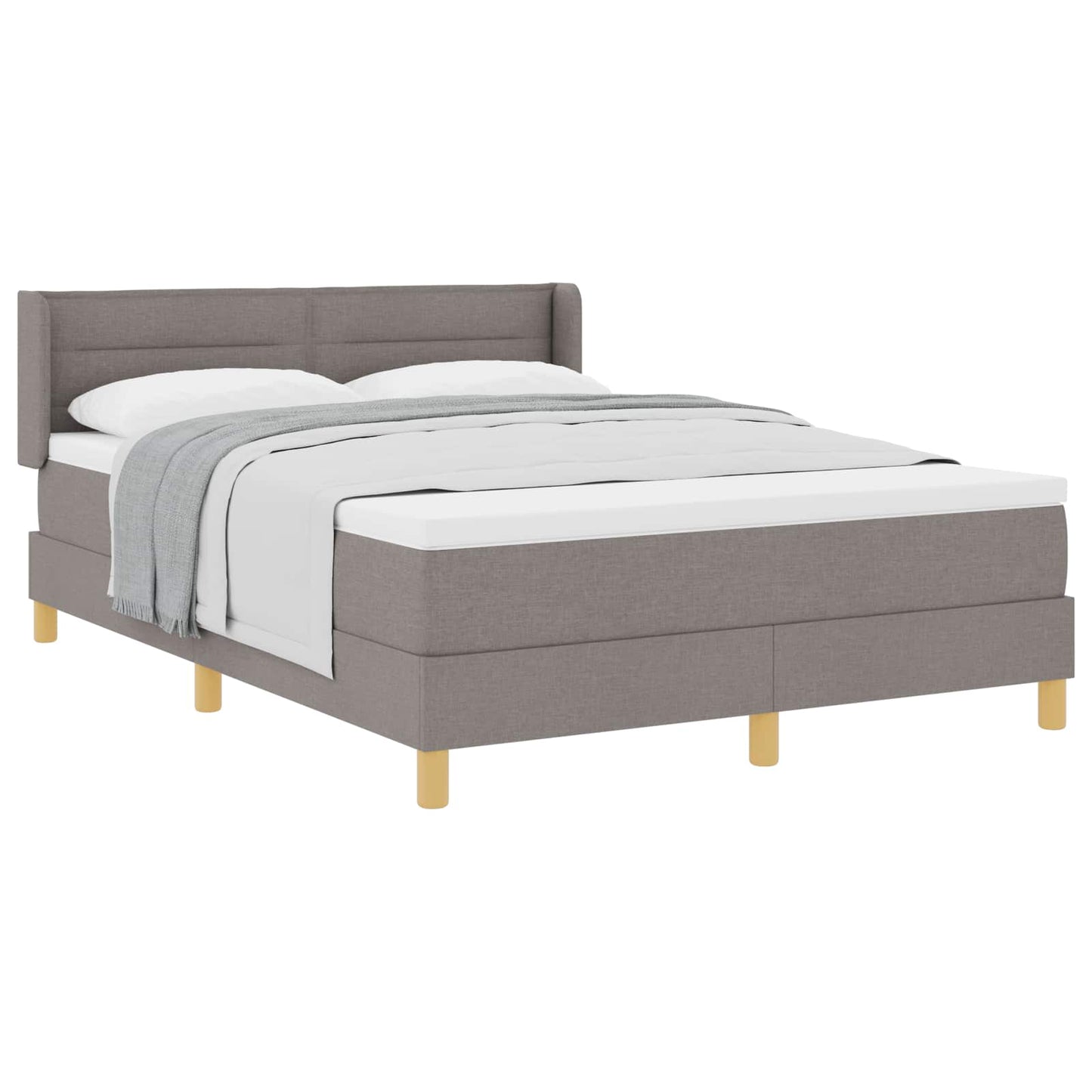 vidaXL Κρεβάτι με ελατήρια με στρώμα Taupe 200 x 140 cm ύφασμα