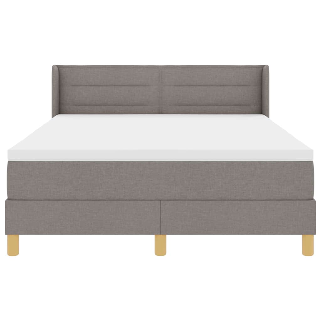 vidaXL Κρεβάτι με ελατήρια με στρώμα Taupe 200 x 140 cm ύφασμα