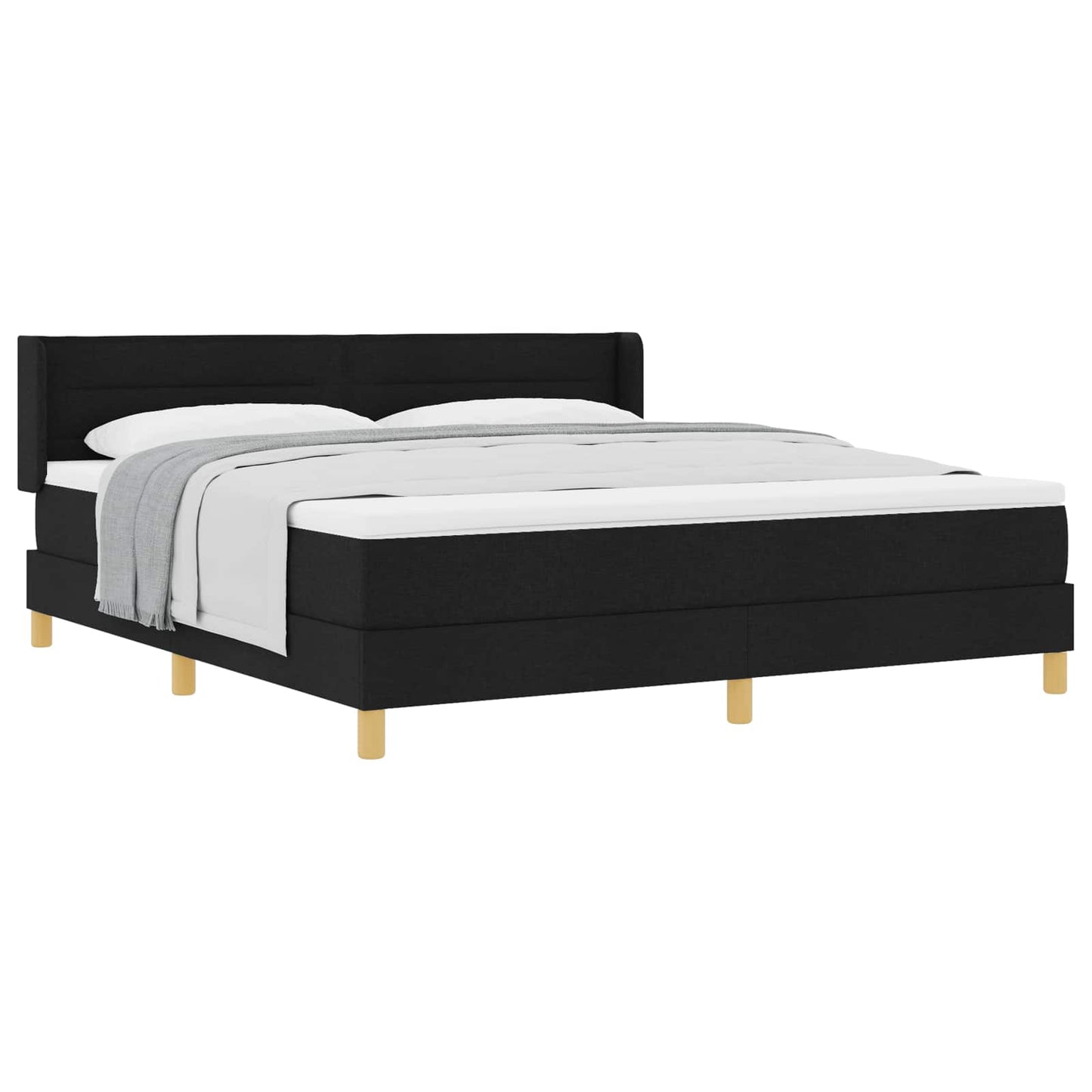 vidaXL Κρεβάτι με ελατήρια με στρώμα Μαύρο 200 x 180 cm ύφασμα