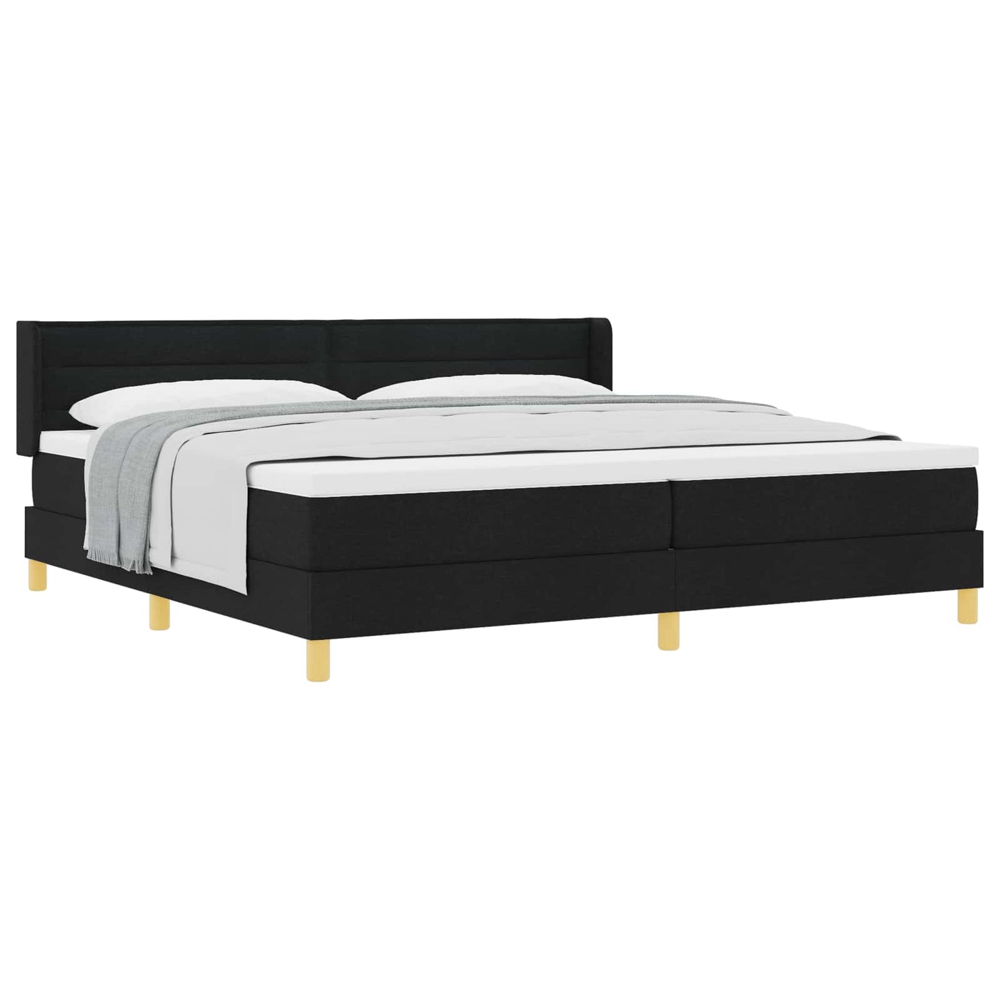 vidaXL Κρεβάτι με ελατήρια με στρώμα Μαύρο 200 x 200 cm ύφασμα