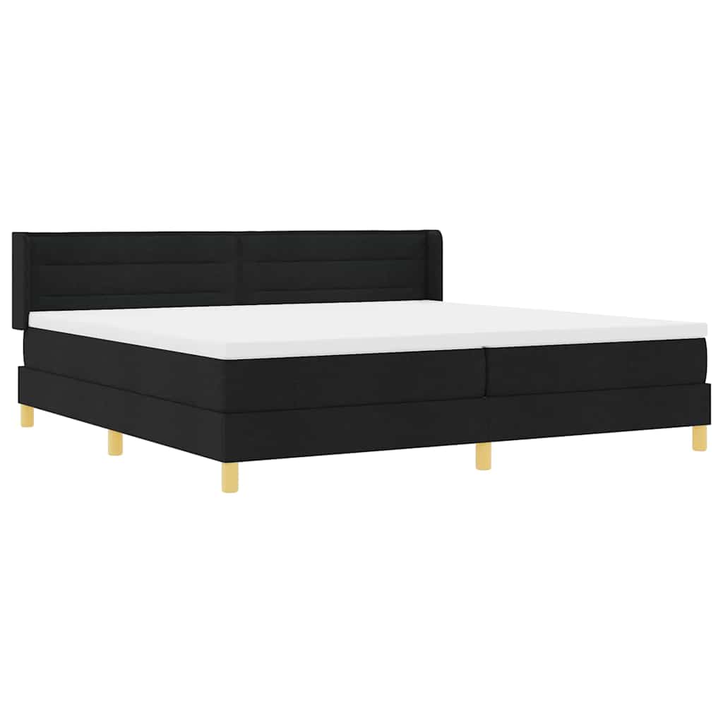 vidaXL Κρεβάτι με ελατήρια με στρώμα Μαύρο 200 x 200 cm ύφασμα