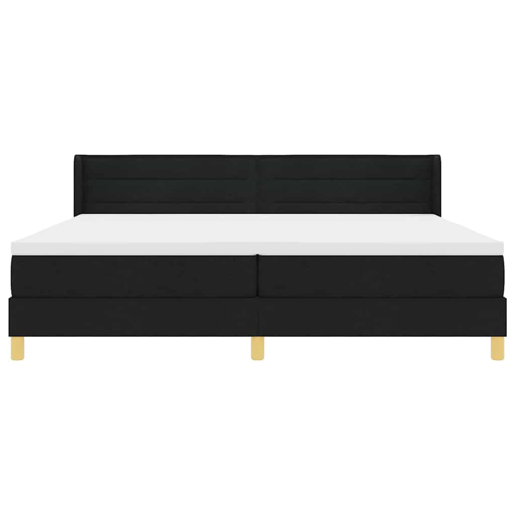 vidaXL Κρεβάτι με ελατήρια με στρώμα Μαύρο 200 x 200 cm ύφασμα