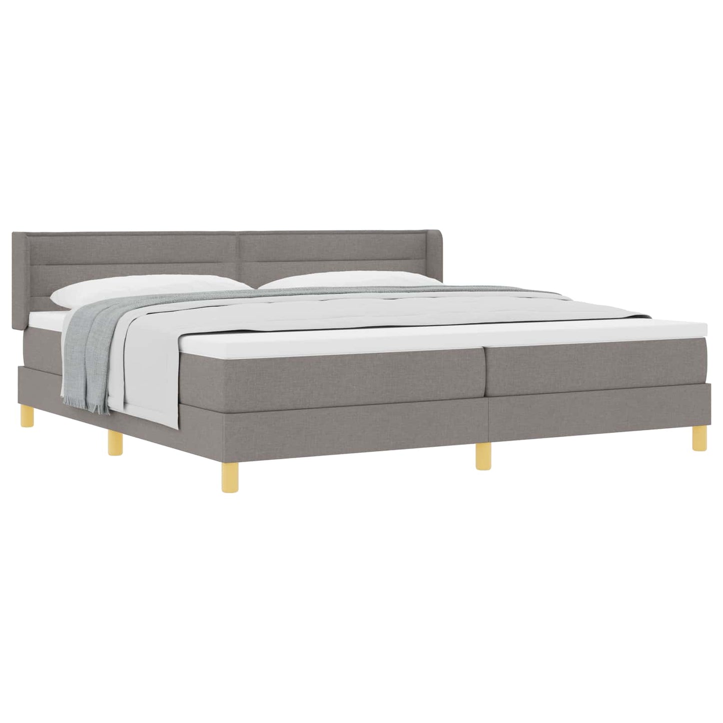 vidaXL Κρεβάτι με ελατήρια με στρώμα Taupe 200 x 200 cm ύφασμα