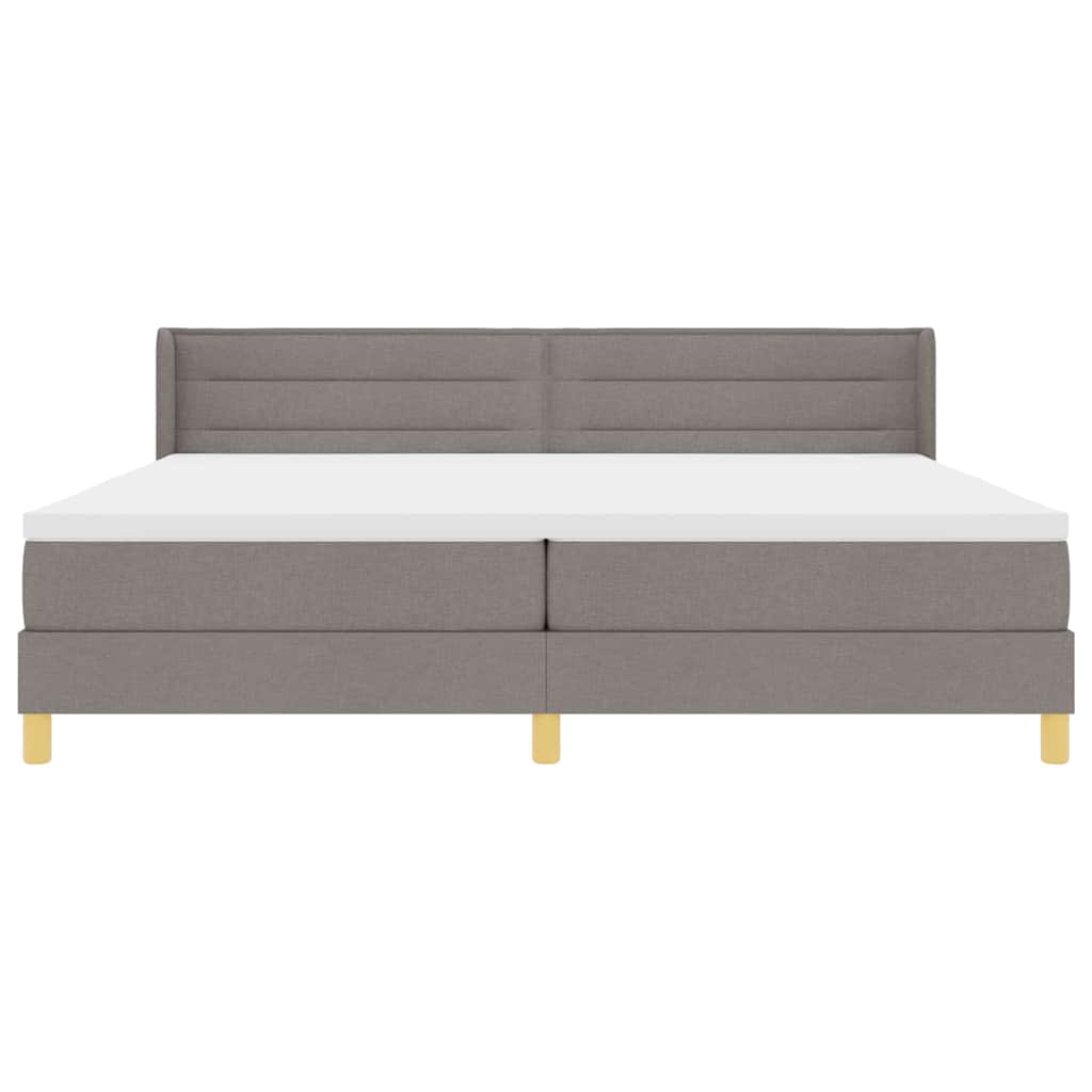 vidaXL Κρεβάτι με ελατήρια με στρώμα Taupe 200 x 200 cm ύφασμα