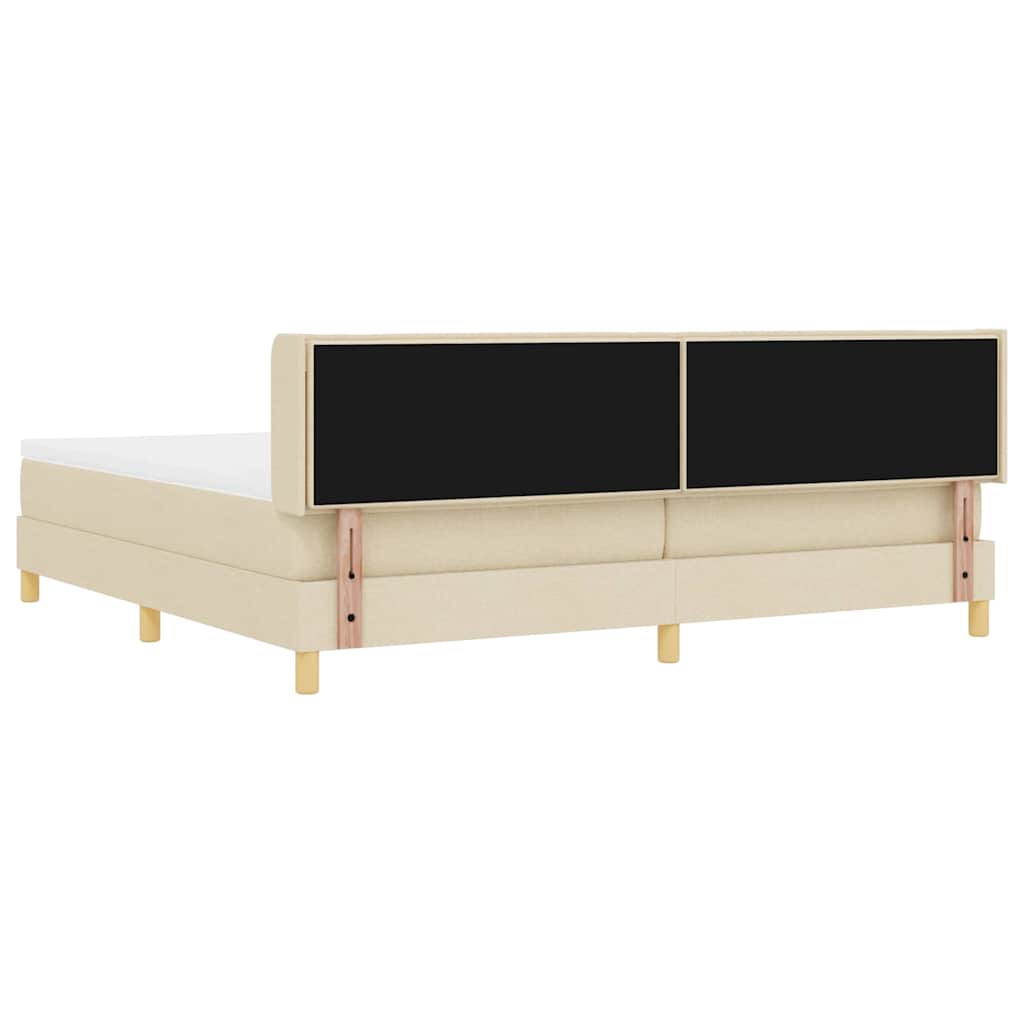 vidaXL Κρεβάτι με ελατήρια με στρώμα Κρεμ 200 x 200 cm ύφασμα