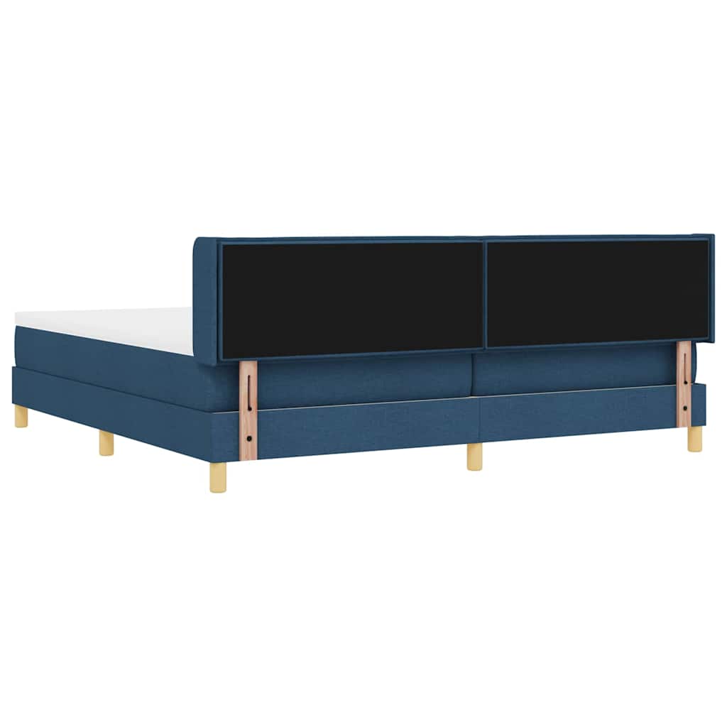 vidaXL Κρεβάτι με ελατήρια με στρώμα Μπλε 200 x 200 cm ύφασμα