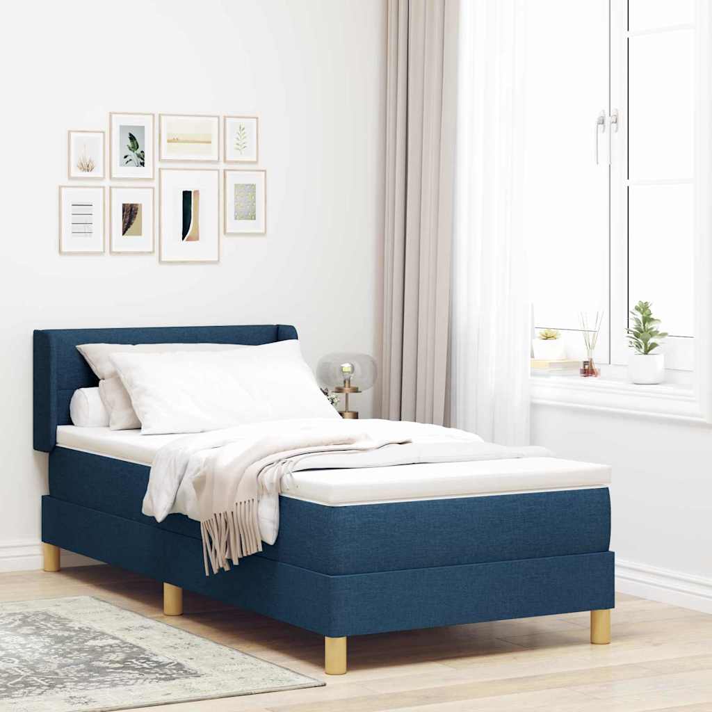 vidaXL Κρεβάτι με ελατήρια με κεφαλάρι Μπλε 200 x 80 εκατοστά ύφασμα