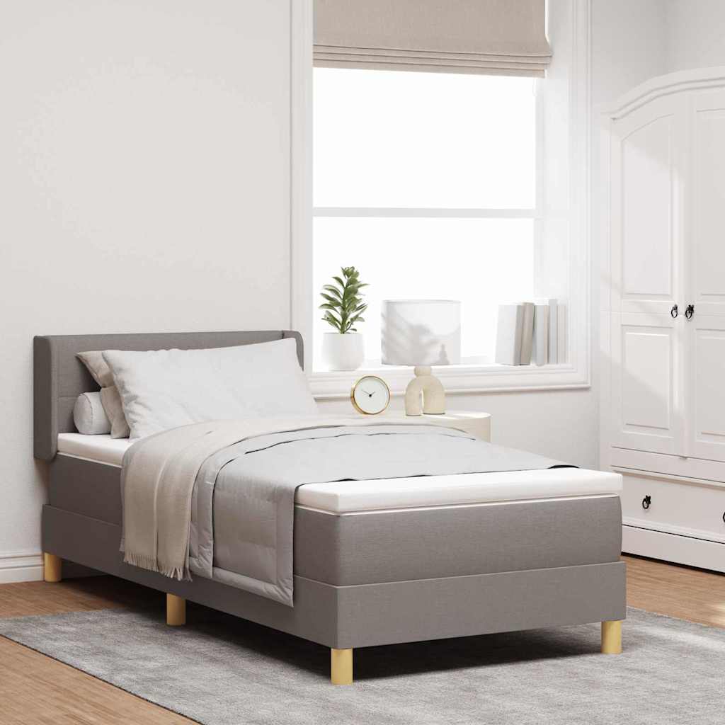 vidaXL Κρεβάτι με ελατήρια με κεφαλάρι Taupe 200 x 90 εκ. ύφασμα