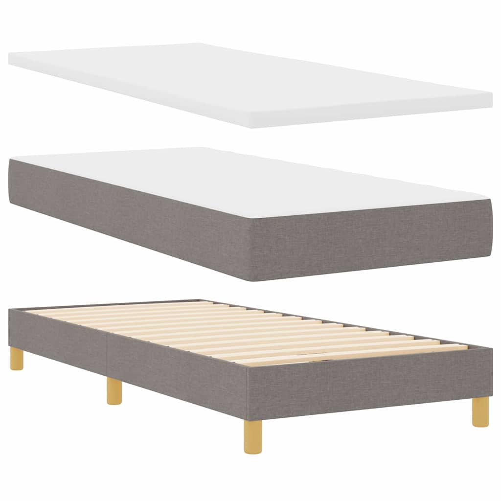 vidaXL Κρεβάτι με ελατήρια με κεφαλάρι Taupe 200 x 90 εκ. ύφασμα