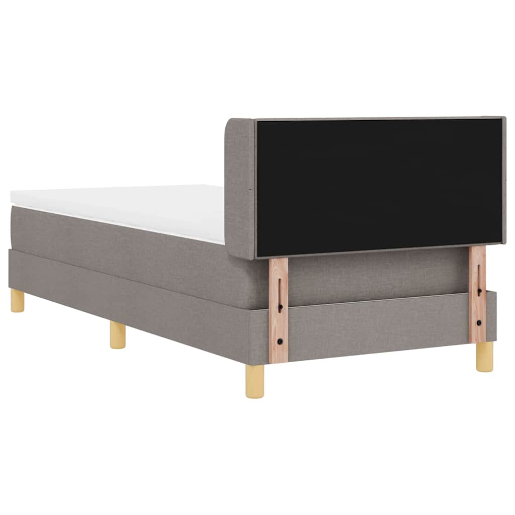 vidaXL Κρεβάτι με ελατήρια με κεφαλάρι Taupe 200 x 90 εκ. ύφασμα