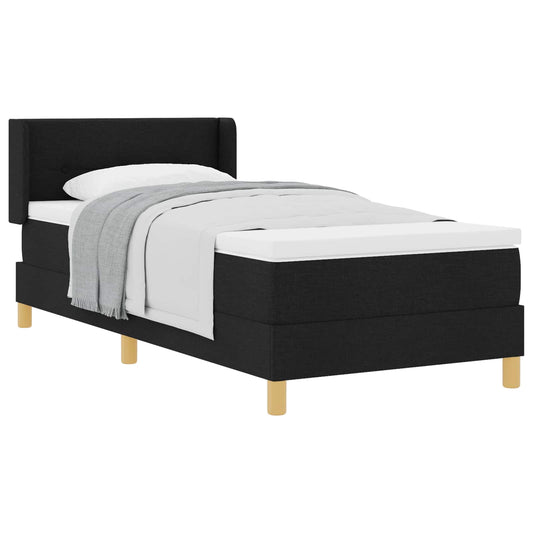 vidaXL Κρεβάτι με ελατήρια με κεφαλάρι Μαύρο 200 x 100 cm ύφασμα