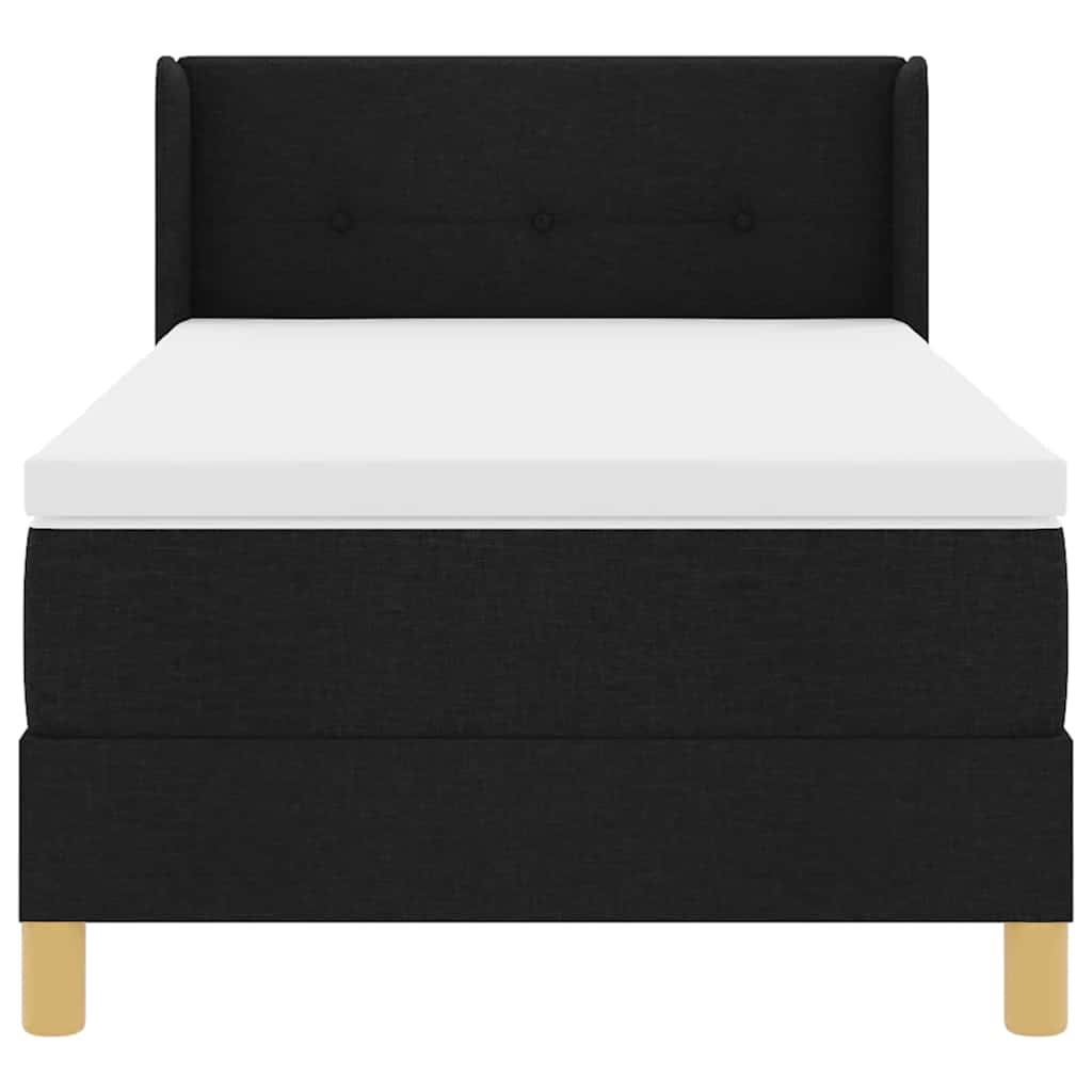 vidaXL Κρεβάτι με ελατήρια με κεφαλάρι Μαύρο 200 x 100 cm ύφασμα