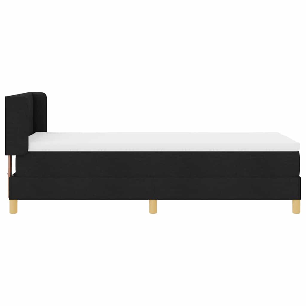vidaXL Κρεβάτι με ελατήρια με κεφαλάρι Μαύρο 200 x 100 cm ύφασμα