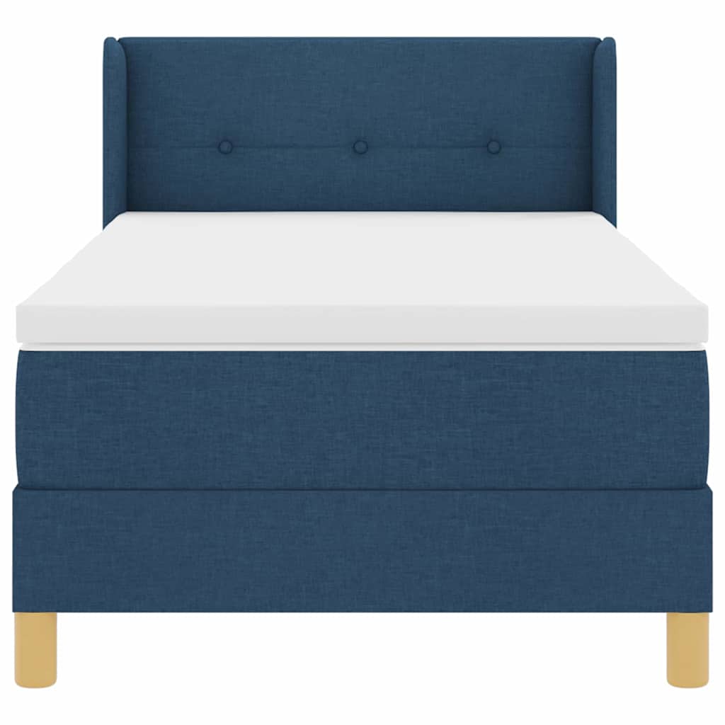 vidaXL Κρεβάτι με ελατήρια με μαξιλάρι Μπλε 200 x 100 cm ύφασμα