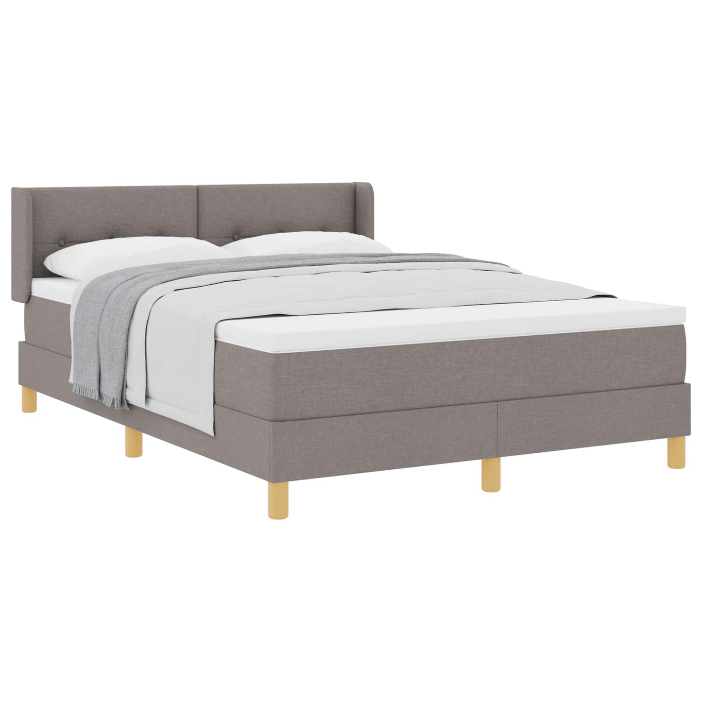 vidaXL Κρεβάτι με ελατήρια με κεφαλάρι Taupe 190 x 140 εκατοστά ύφασμα