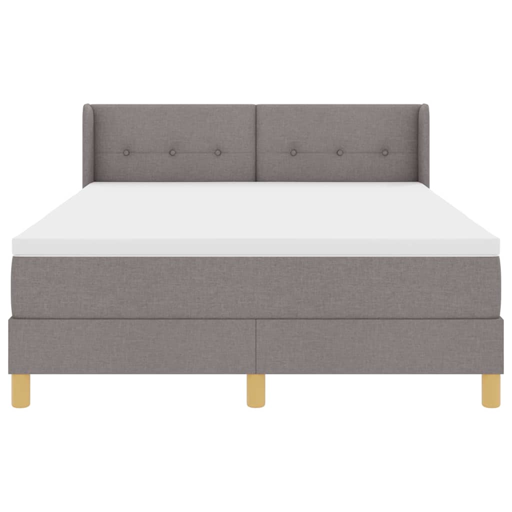 vidaXL Κρεβάτι με ελατήρια με κεφαλάρι Taupe 190 x 140 εκατοστά ύφασμα