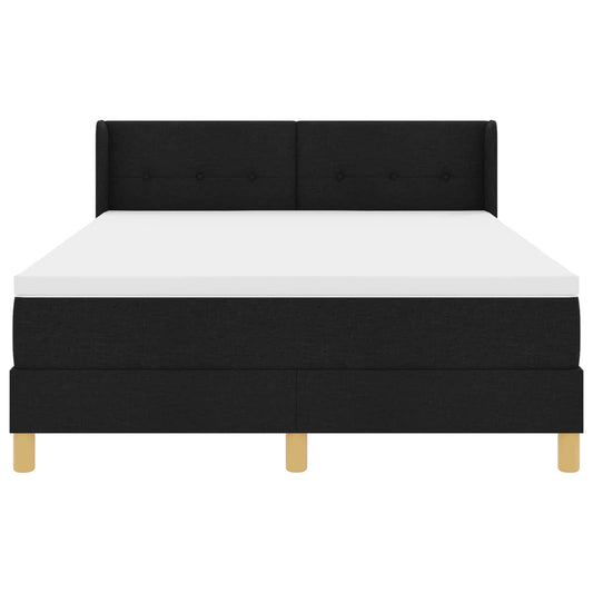 vidaXL Κρεβάτι με ελατήρια με κεφαλάρι Μαύρο 200 x 140 cm ύφασμα