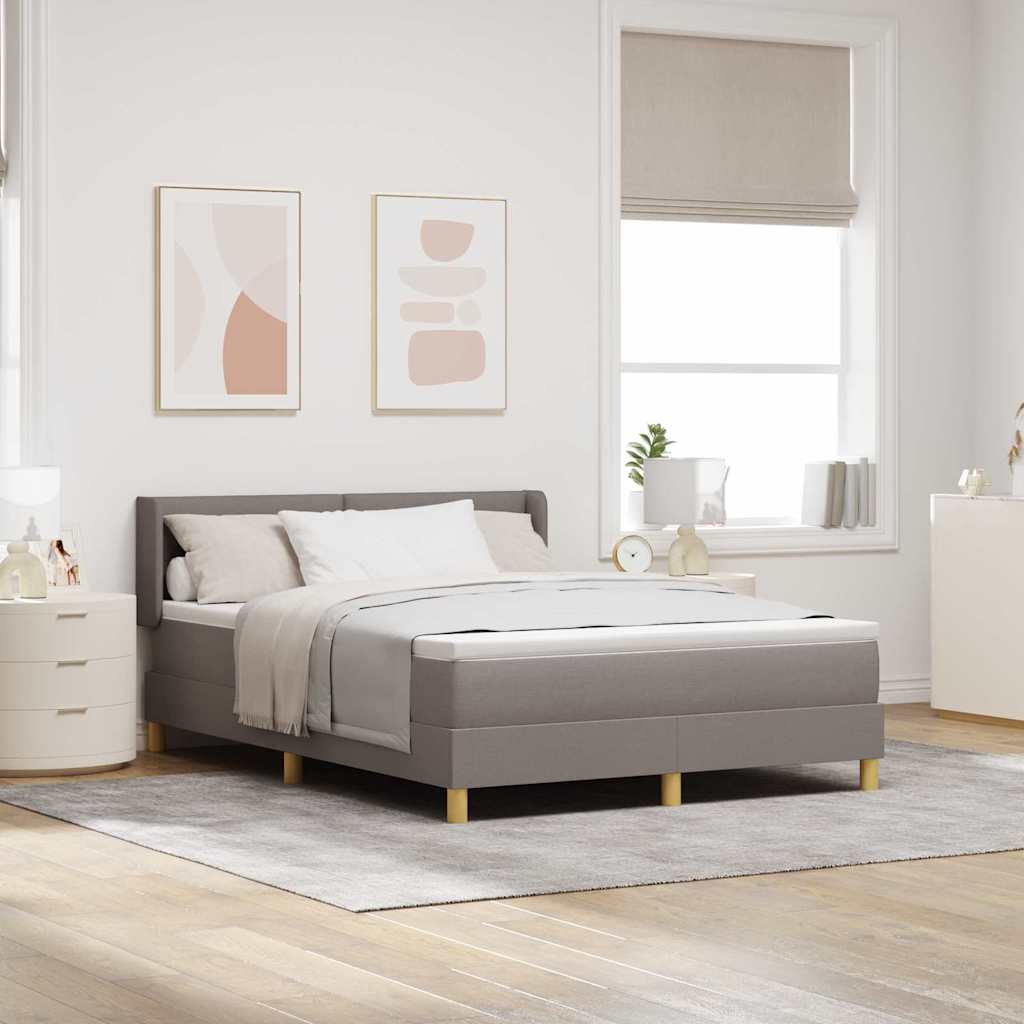 vidaXL Κρεβάτι με ελατήρια με κεφαλάρι Taupe 200 x 140 cm ύφασμα
