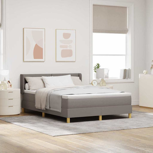vidaXL Κρεβάτι με ελατήρια με κεφαλάρι Taupe 200 x 140 cm ύφασμα