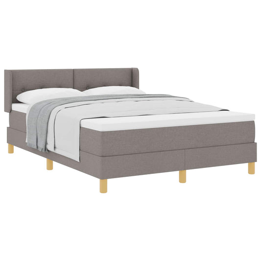 vidaXL Κρεβάτι με ελατήρια με κεφαλάρι Taupe 200 x 140 cm ύφασμα