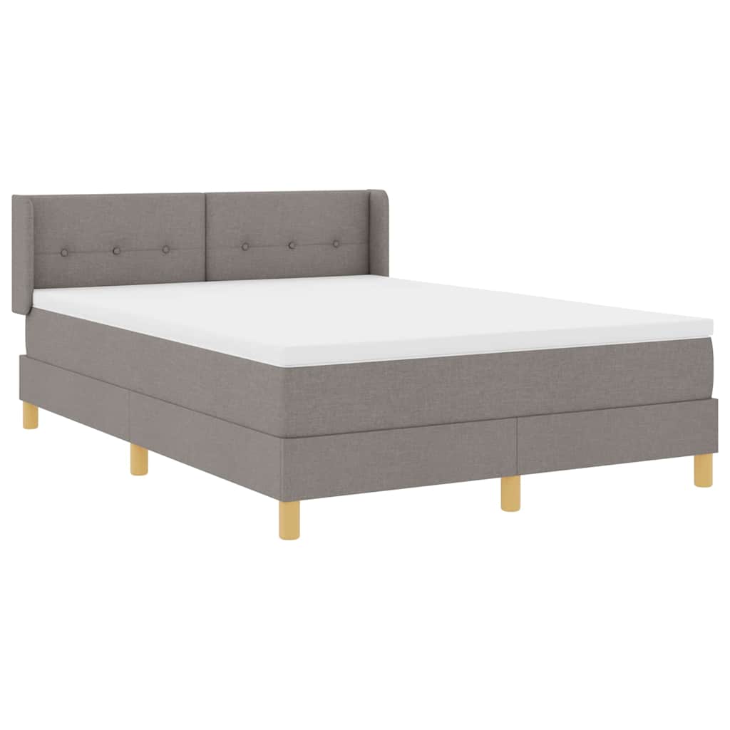 vidaXL Κρεβάτι με ελατήρια με κεφαλάρι Taupe 200 x 140 cm ύφασμα