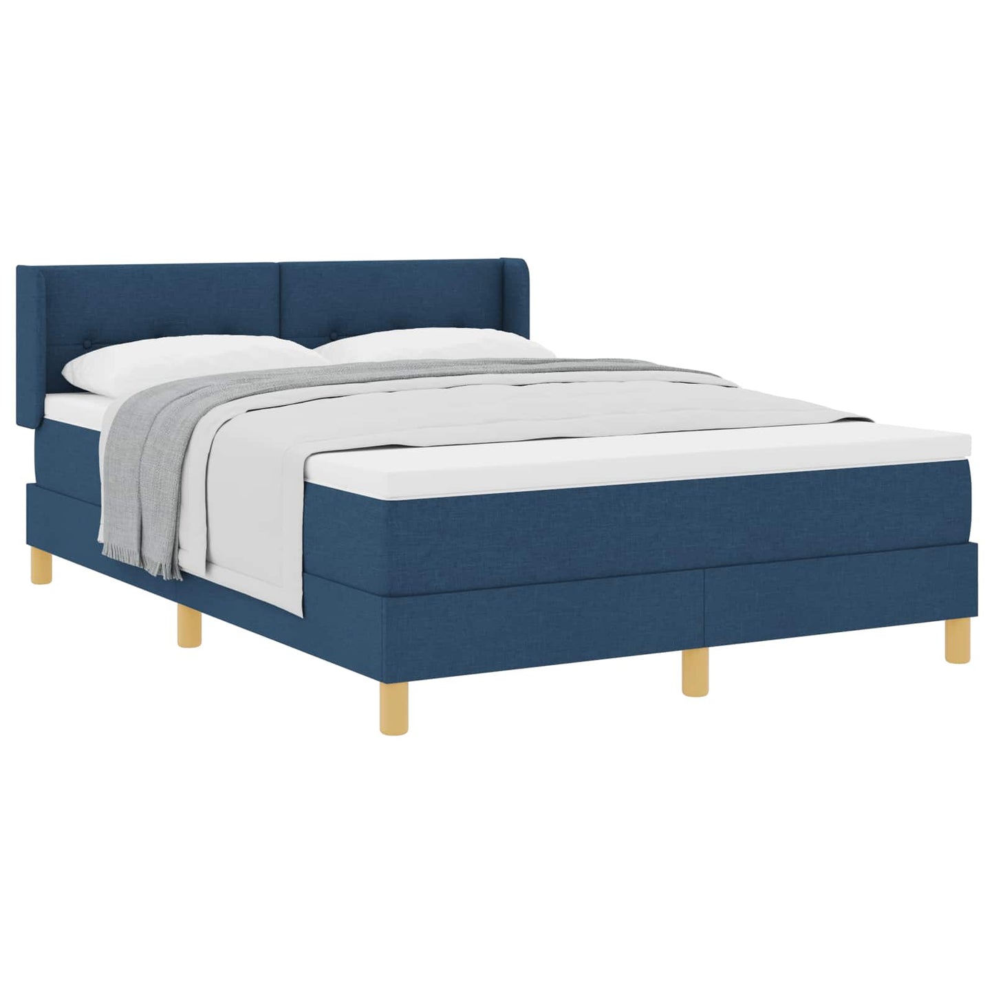 vidaXL Κρεβάτι με ελατήρια με κεφαλάρι Μπλε 200 x 140 cm ύφασμα