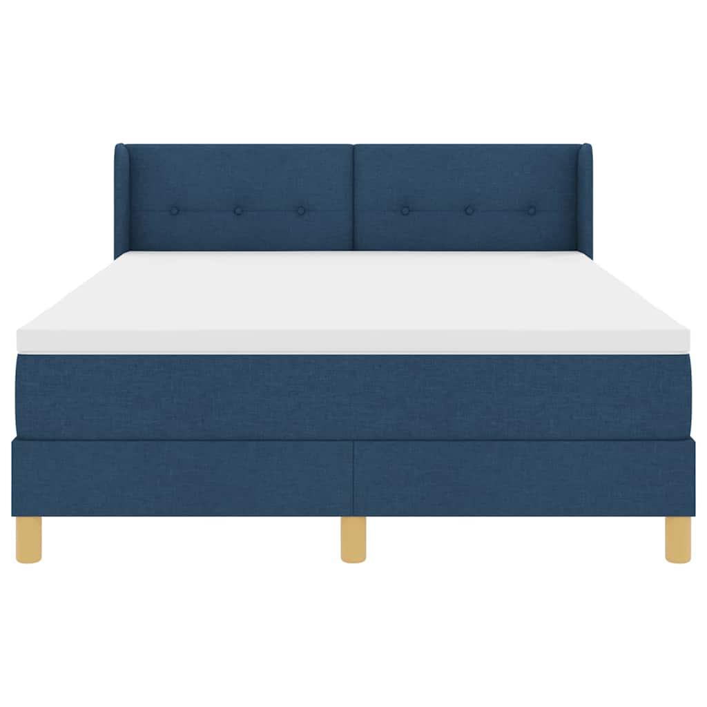 vidaXL Κρεβάτι με ελατήρια με κεφαλάρι Μπλε 200 x 140 cm ύφασμα