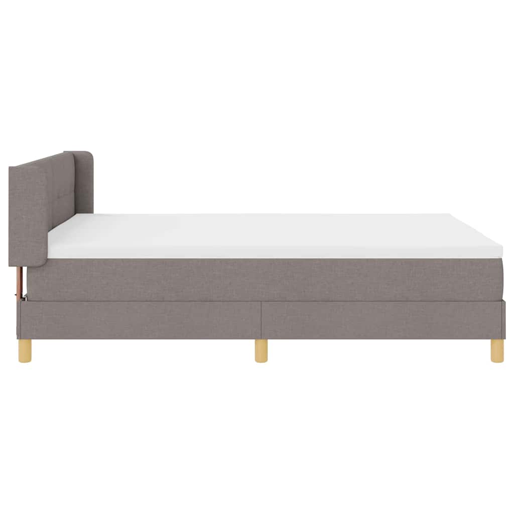 vidaXL Κρεβάτι με ελατήρια με κεφαλάρι Taupe 200 x 160 εκατοστά ύφασμα