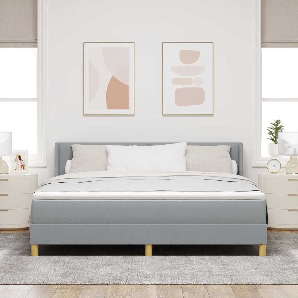 vidaXL Κρεβάτι με ελατήρια Ανοιχτό γκρι 200 x 180 cm ύφασμα
