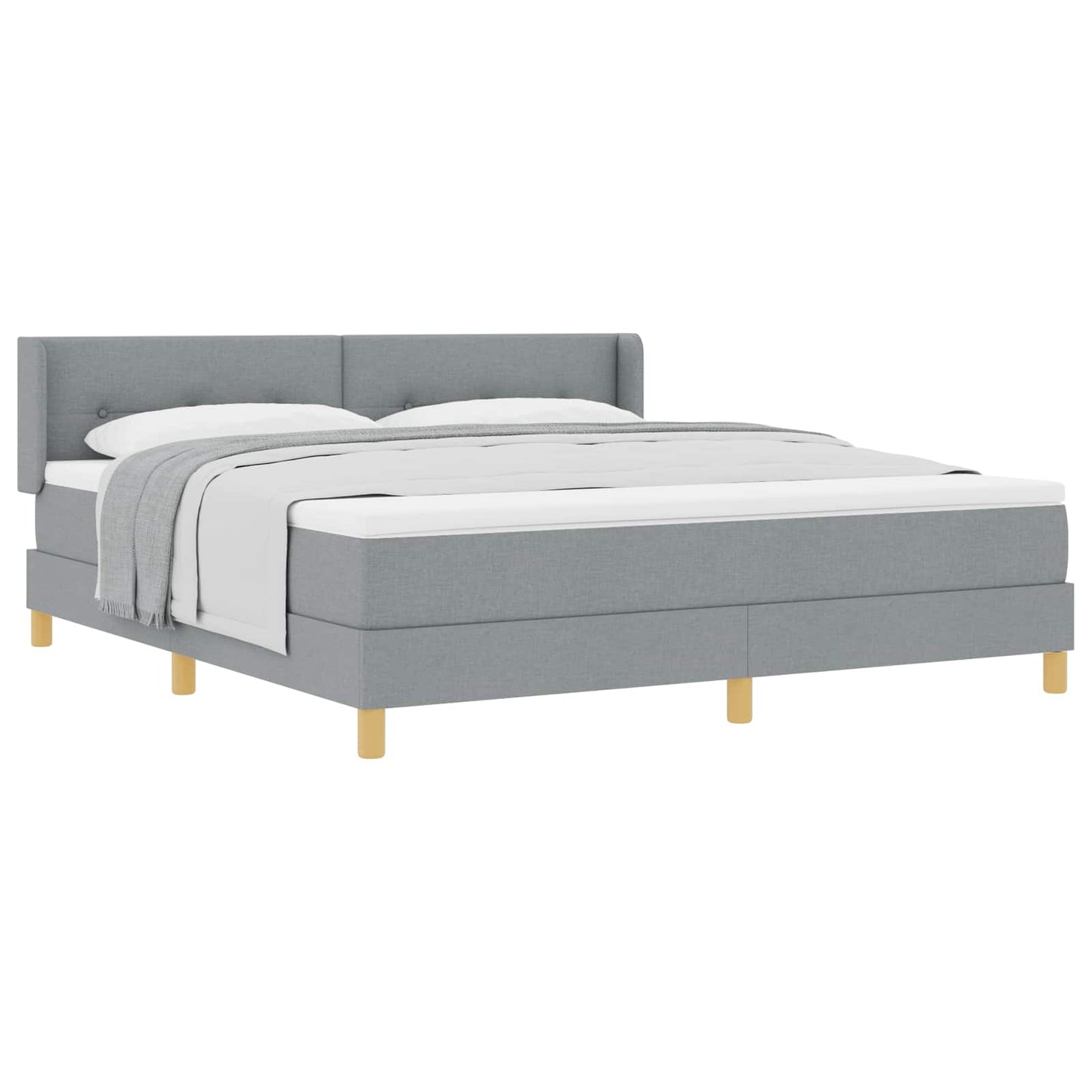 vidaXL Κρεβάτι με ελατήρια Ανοιχτό γκρι 200 x 180 cm ύφασμα