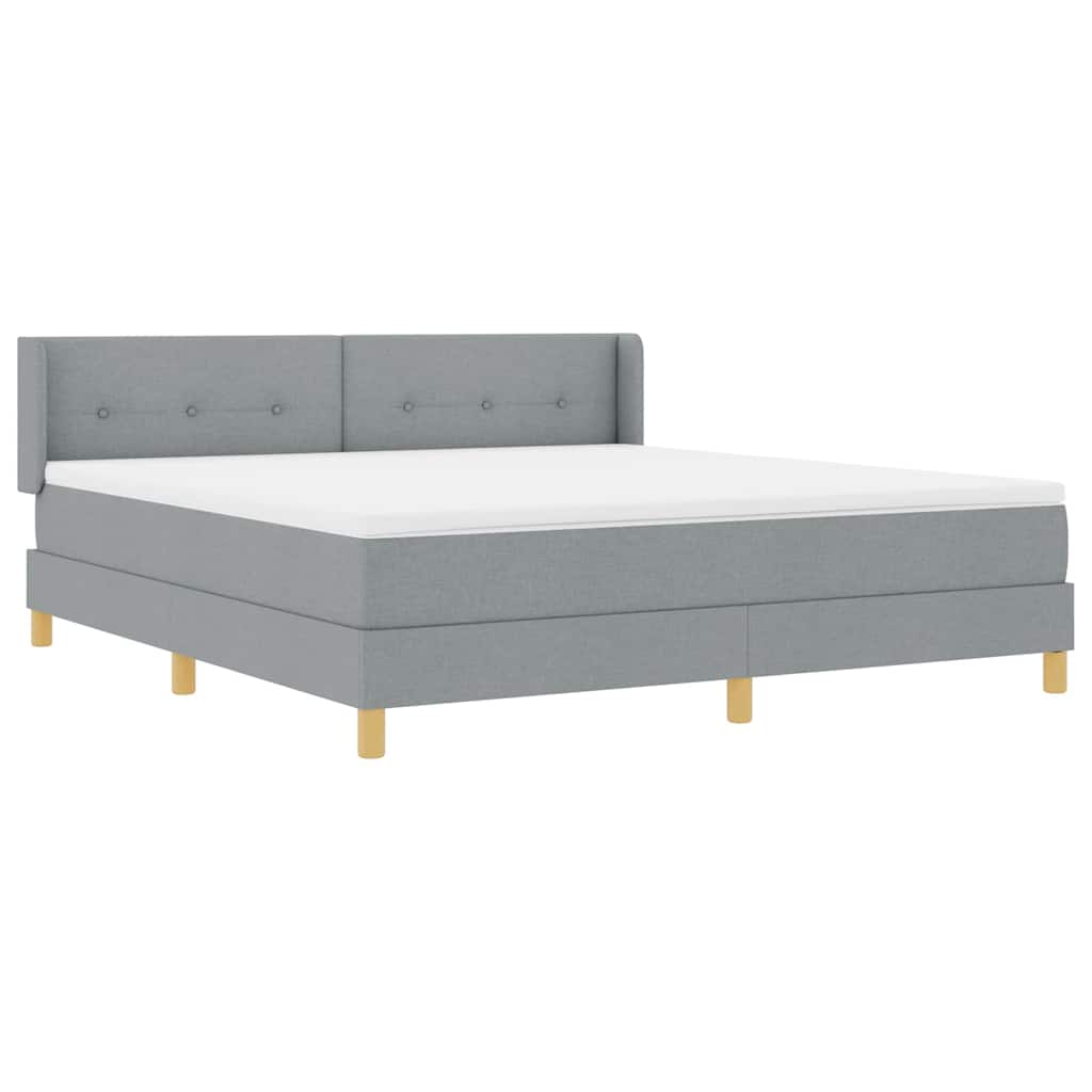 vidaXL Κρεβάτι με ελατήρια Ανοιχτό γκρι 200 x 180 cm ύφασμα