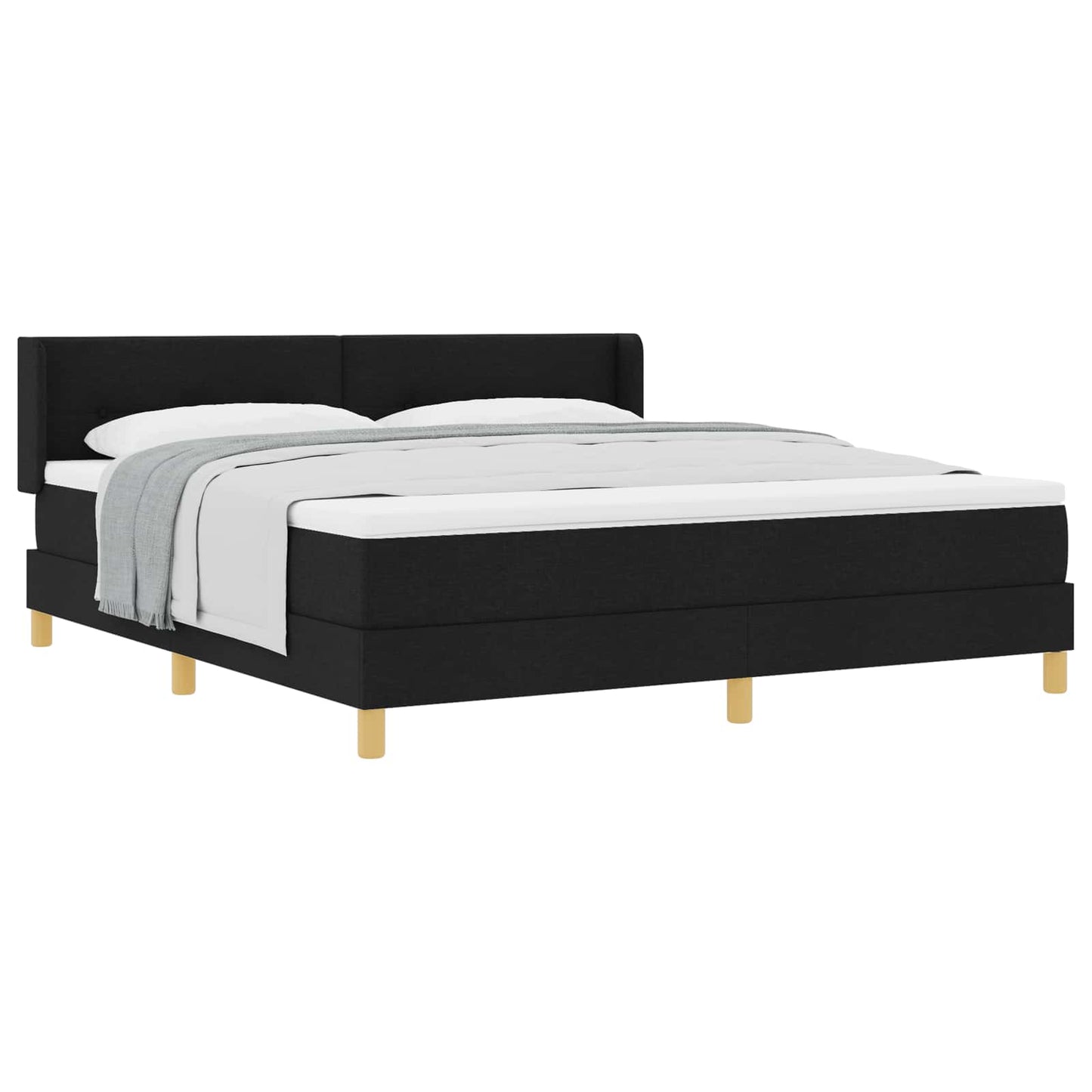 vidaXL Κρεβάτι με ελατήρια με κεφαλάρι Μαύρο 200 x 180 cm ύφασμα
