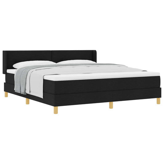 vidaXL Κρεβάτι με ελατήρια με κεφαλάρι Μαύρο 200 x 180 cm ύφασμα