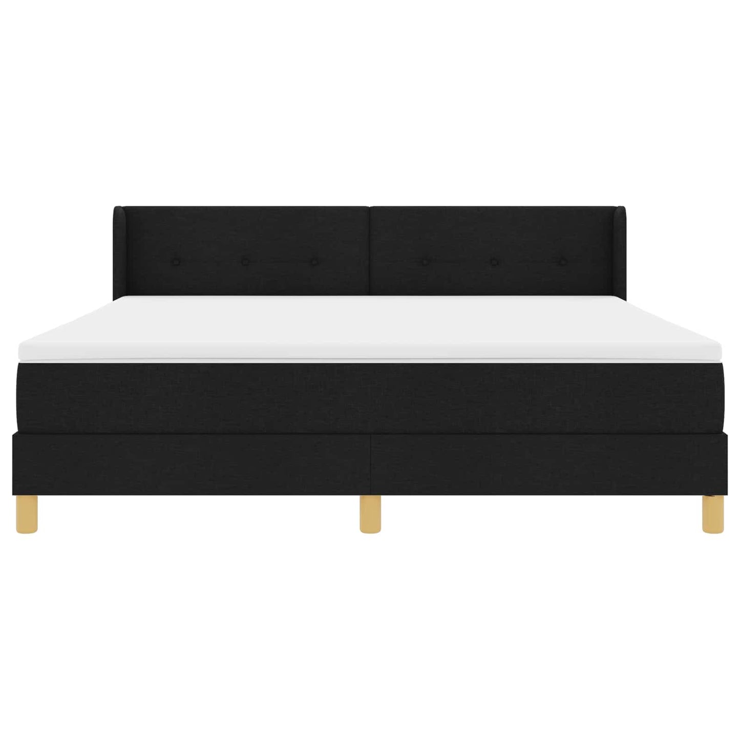 vidaXL Κρεβάτι με ελατήρια με κεφαλάρι Μαύρο 200 x 180 cm ύφασμα