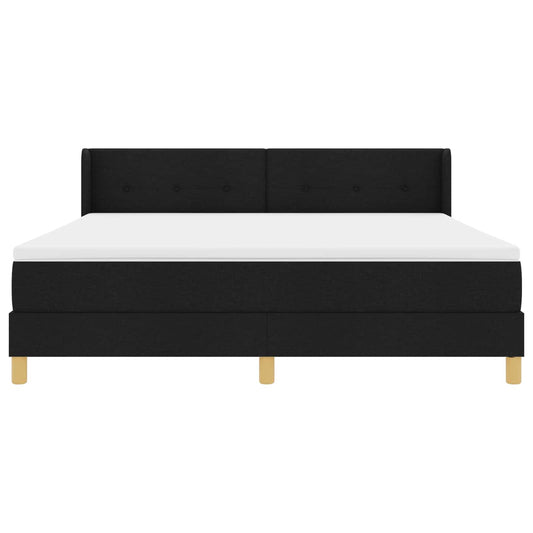 vidaXL Κρεβάτι με ελατήρια με κεφαλάρι Μαύρο 200 x 180 cm ύφασμα