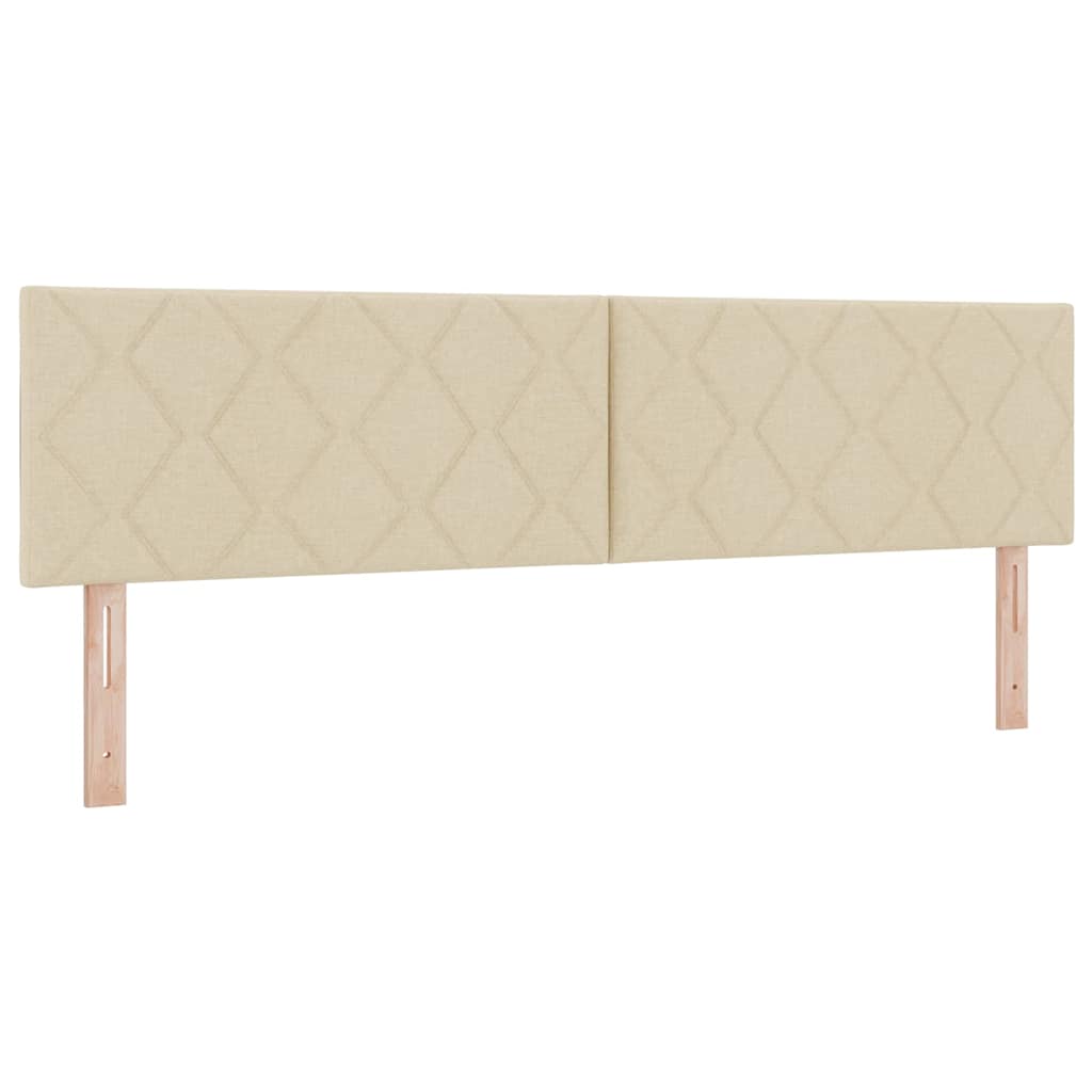 vidaXL Κρεβάτι με ελατήρια με κεφαλάρι Κρεμ 200 x 180 cm ύφασμα
