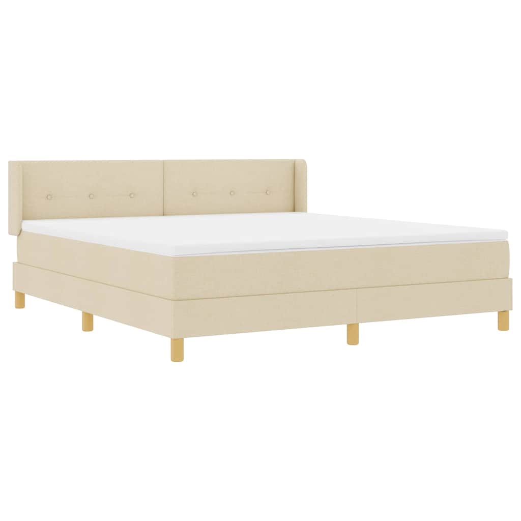 vidaXL Κρεβάτι με ελατήρια με κεφαλάρι Κρεμ 200 x 180 cm ύφασμα