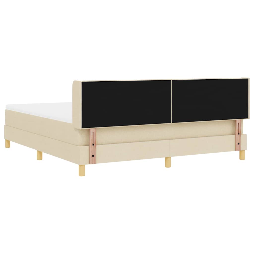 vidaXL Κρεβάτι με ελατήρια με κεφαλάρι Κρεμ 200 x 180 cm ύφασμα