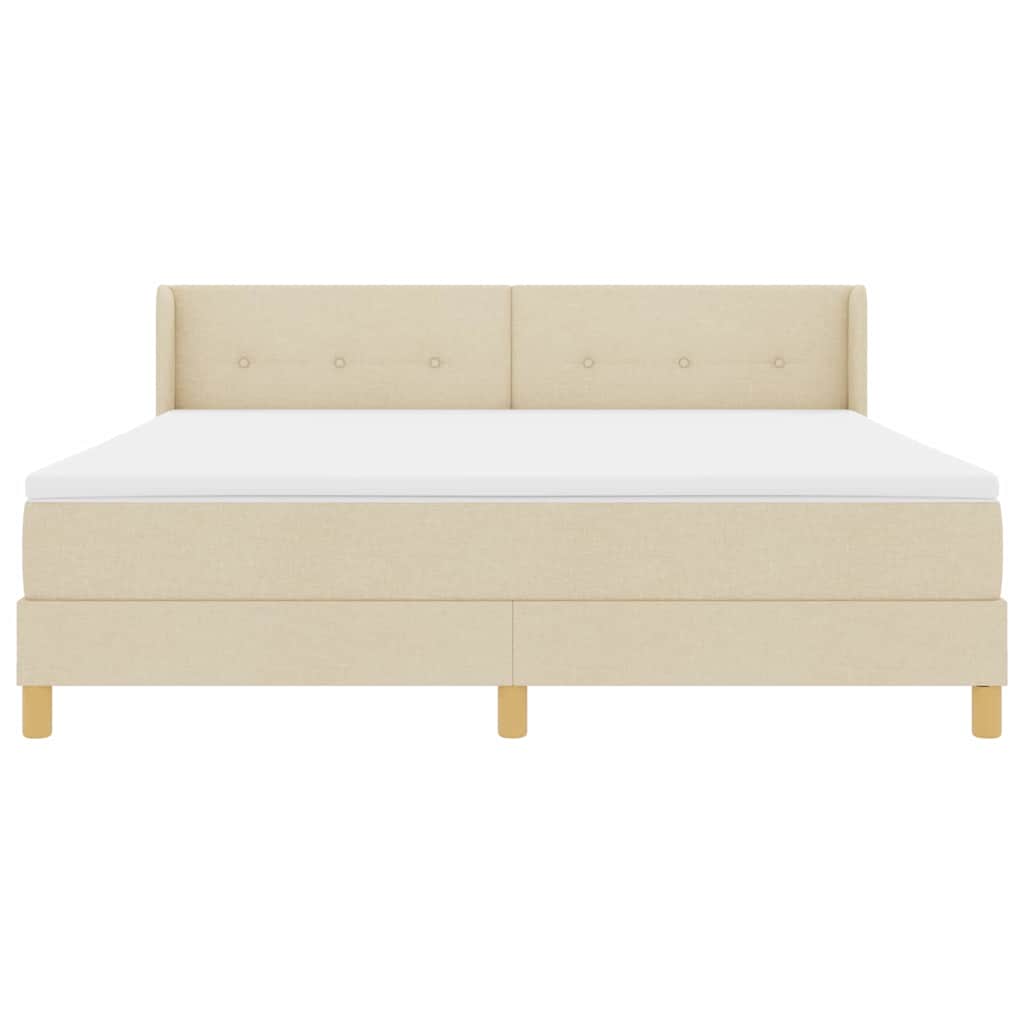 vidaXL Κρεβάτι με ελατήρια με κεφαλάρι Κρεμ 200 x 180 cm ύφασμα